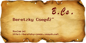 Beretzky Csegő névjegykártya
